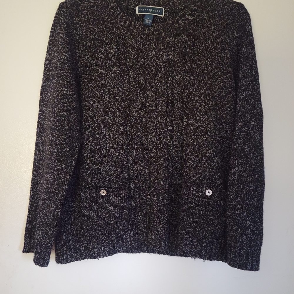 Karen Scott Cable Knit Sweater M